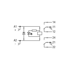 788-347 Релейний модуль; Номінальна вхідна напруга: 48 В DC; 2 перекидні контакти