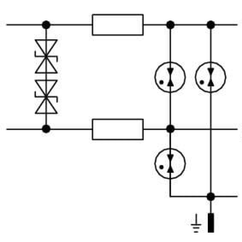 792-804 Surge suppression module for signal technology;Nominal voltage: 48 VDC;for 2 signal paths with common surge arrester