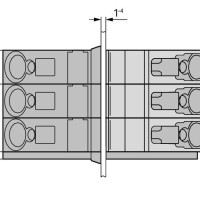826-166 Прохідна клемна колодка; З'єднання провідник/провідник; Товщина пластини: 1 … 4 мм; сірий