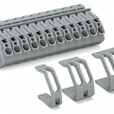 826-166 Прохідна клемна колодка; З'єднання провідник/провідник; Товщина пластини: 1 … 4 мм; сірий