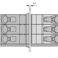 826-168 Прохідна клемна колодка; З'єднання провідник/провідник; Товщина пластини: 1 … 4 мм; сірий