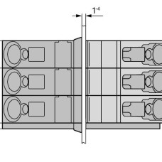 826-172 Прохідна клемна колодка; З'єднання провідник/провідник; Товщина пластини: 1 … 4 мм; сірий