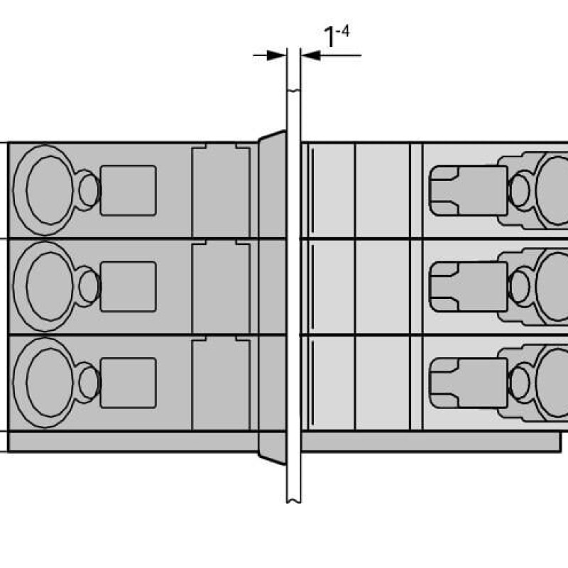 826-172 Прохідна клемна колодка; З'єднання провідник/провідник; Товщина пластини: 1 … 4 мм; сірий