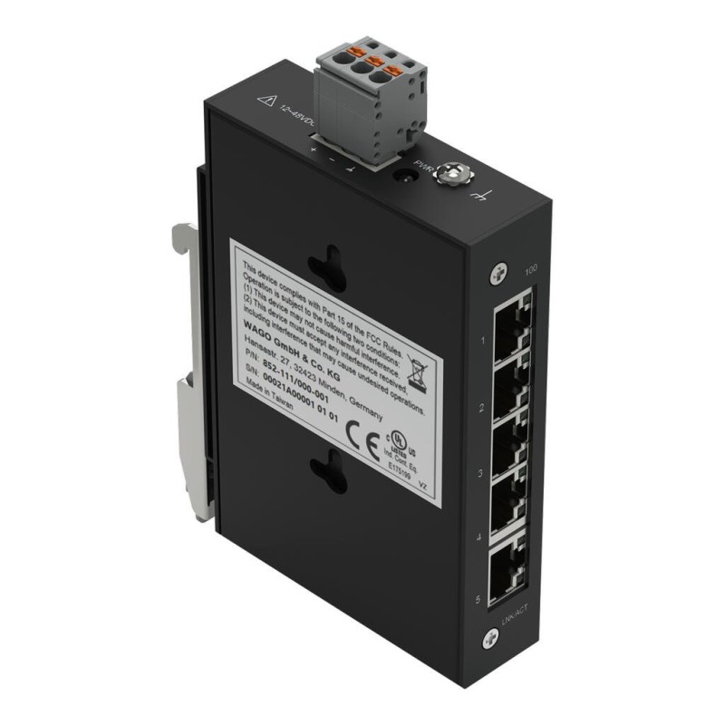 852-111/000-001 Industrial-ECO-Switch;5-port 100Base-TX;black