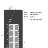 852-112/000-001 Промисловий ECO-комутатор; 8-портовий 100Base-TX; чорний
