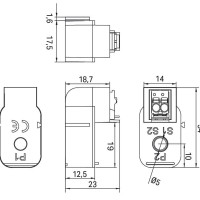 855-1700/032-000 Вставний трансформатор струму; Первинний номінальний струм 32 А; Вторинний номінальний струм 320 мА