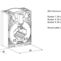 855-305/100-201 Plug-in current transformer;Primary rated current: 100 A;Secondary rated current: 5 A