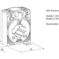855-405/250-209 Вставний трансформатор струму; Первинний номінальний струм: 250 А; Вторинний номінальний струм: 5 А