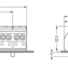 862-2593 4-conductor chassis-mount terminal strip;without ground contact;N-PE-L1;black