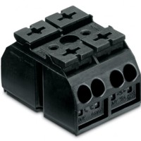 862-532 4-conductor chassis-mount terminal strip;without ground contact;2-pole;black