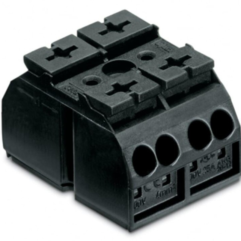 862-532 4-conductor chassis-mount terminal strip;without ground contact;2-pole;black