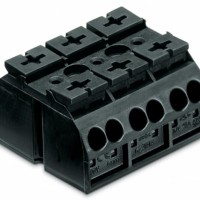 862-593 4-conductor chassis-mount terminal strip;without ground contact;3-pole;black