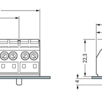 862-594 4-conductor chassis-mount terminal strip;without ground contact;4-pole;black