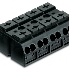862-594 4-conductor chassis-mount terminal strip;without ground contact;4-pole;black