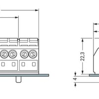 862-9605 4-conductor chassis-mount terminal strip;with ground contact;PE-N-L1-L2-L3;white