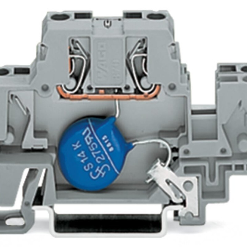 870-523/281-588 Component terminal block;double-deck;with varistor;gray