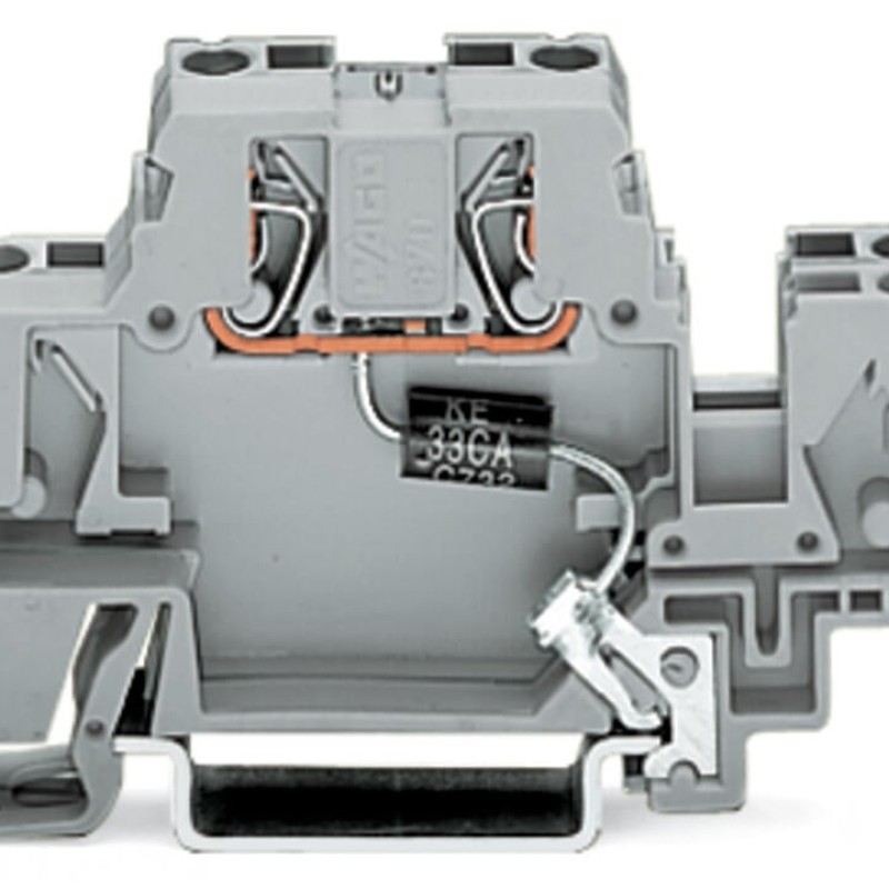 870-523/281-589 Component terminal block;double-deck;with suppressor diode;gray