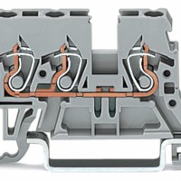870-682 3-conductor through terminal block;2.5 mm²;lateral marker slots;orange