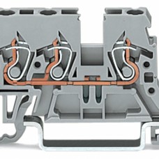 870-682 3-conductor through terminal block;2.5 mm²;lateral marker slots;orange