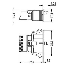 890-705 Snap-in socket;5-pole;Cod. A;black