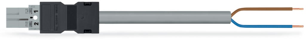 попередньо зібраний з'єднувальний кабель; Eca; Штекер/відкритий кінець; 2-полюсний; Cod. B; Кабель керування 2 x 1,0 мм²; 3 м; 1,00 мм²; сірий